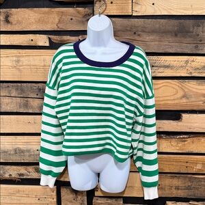 Daily Practice Anthropologie
Cropped Sweater‎ Green White
Striped Oversized L